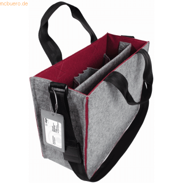 4004360769382 - Desk Sharing Bag Bicolor recycelter PET Filz 360x280x150mm grau 4004360769382 - Desk Sharing Bag Bicolor recycelter PET Filz 360x280x150mm grau