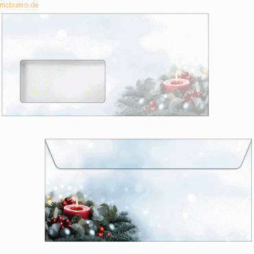 4004360769818 - Weihnachtsumschlag DIN lang 90g 50 Stück Candlelight Cheer