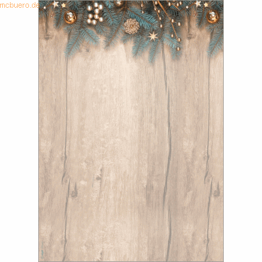 4004360769917 - Weihnachtspapier A4 90g 25 Blatt Golden Greens