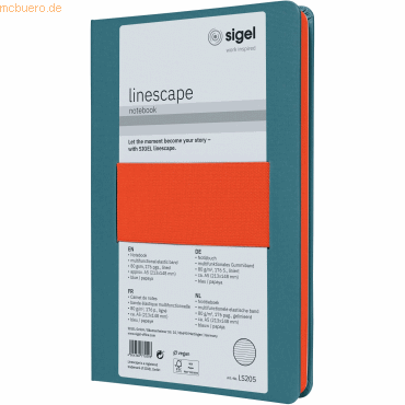 4004360770593 - 2 x Notizbuch Linescape ca A5 176 Seiten Hardcover liniert 80g 4004360770593 - 2 x Notizbuch Linescape ca A5 176 Seiten Hardcover liniert 80g