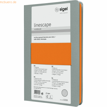 4004360770685 - 2 x Notizbuch Linescape ca A5 176 Seiten Hardcover kar 80g hel
