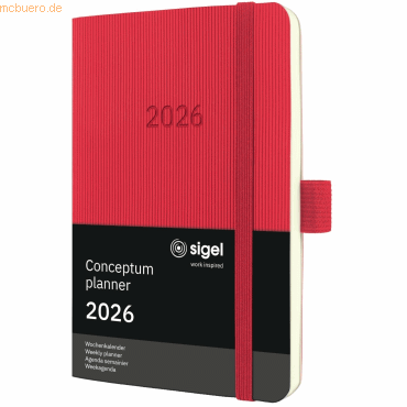 4004360772306 - Wochenkalender Conceptum ca A6 Softcover rot 2026 4004360772306 - Wochenkalender Conceptum ca A6 Softcover rot 2026