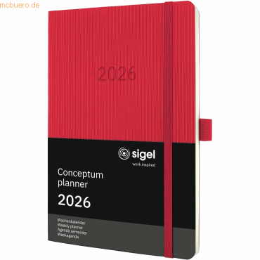 4004360772337 - Wochenkalender Conceptum ca A5 Softcover rot 2026 4004360772337 - Wochenkalender Conceptum ca A5 Softcover rot 2026