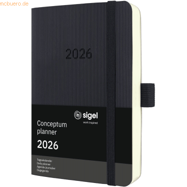 4004360772603 - Tageskalender Conceptum ca A6 Softcover schwarz 2026