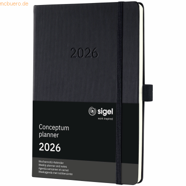 4004360772696 - SIGEL Conceptum Wochennotiz-Kalender C2614 192 Seiten DIN A5 80 g m² Hardcover schwarz