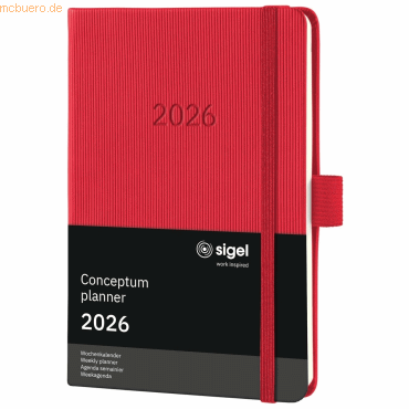 4004360773020 - Wochenkalender Conceptum ca A6 Hardcover rot 2026 4004360773020 - Wochenkalender Conceptum ca A6 Hardcover rot 2026