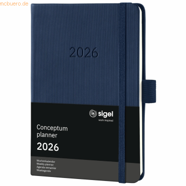 4004360773082 - Buchkalender C2663 dunkelblau 2 Seiten   1 Woche  4004360773082 Sigel