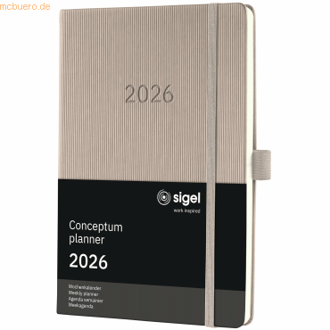 4004360773174 - Wochenkalender Conceptum 2026 C2660 A5 192 Seiten 1 Jahr 2 Seiten für je 1 Woche PEFC®-Papier Kunststoff taupe 4004360773174 - Wochenkalender Conceptum 2026 C2660 A5 192 Seiten 1 Jahr 2 Seiten für je 1 Woche PEFC®-Papier Kunststoff taupe