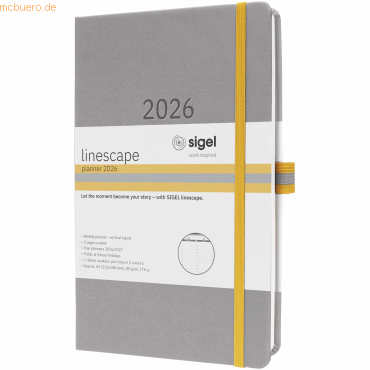 4004360773624 - Wochenkalender Linescape ca A5 EN Hardcover hellgrau 2026
