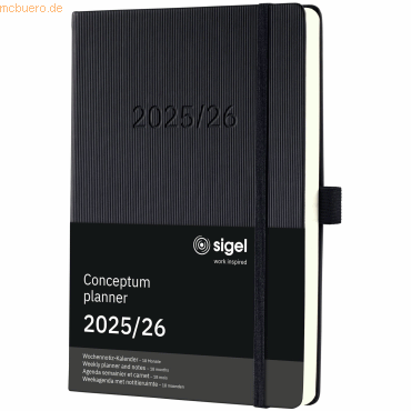 4004360773655 - Buchkalender C2603 Conceptum schwarz 1 Woche 1 Seite (A5) 2025 2026 4004360773655 Sigel 4004360773655 - Buchkalender C2603 Conceptum schwarz 1 Woche 1 Seite (A5) 2025 2026 4004360773655 Sigel