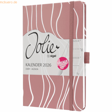 4004360774768 - Buchkalender J6351 rosé 2 Seiten   1 Woche  4004360774768 Sigel