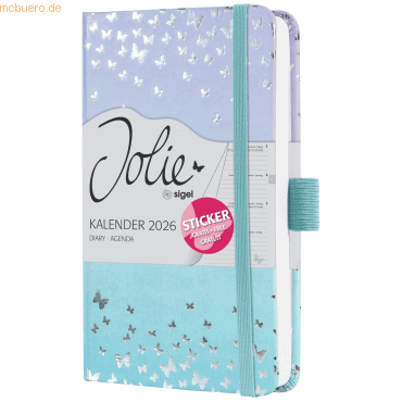4004360775185 - Wochenkalender Jolie ca A6 Hardcover Butterfly Confetti Sky 202
