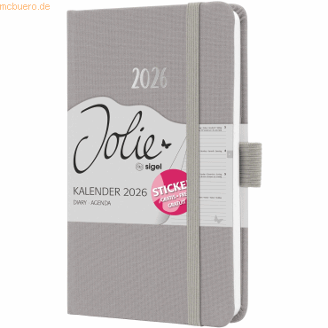 4004360775512 - Wochenkalender Jolie ca A6 Hardcover pearl grey 2026