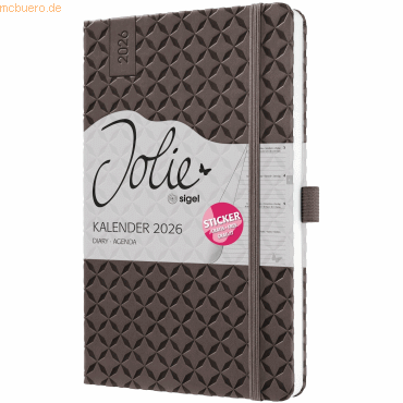 4004360775727 - Wochenkalender Jolie ca A5 Hardcover coffee brown 2026 4004360775727 - Wochenkalender Jolie ca A5 Hardcover coffee brown 2026