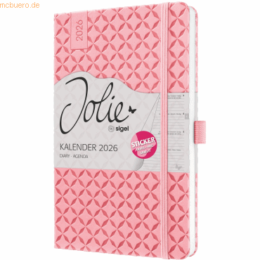 4004360775871 - Wochenkalender Jolie ca A5 Hardcover rose pink 2026 4004360775871 - Wochenkalender Jolie ca A5 Hardcover rose pink 2026