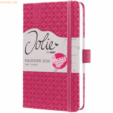 4004360776342 - Buchkalender J6104 pink 2 Seiten   1 Woche  4004360776342 Sigel