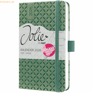 4004360776601 - Wochenkalender Jolie ca A6 Hardcover natural green 2026
