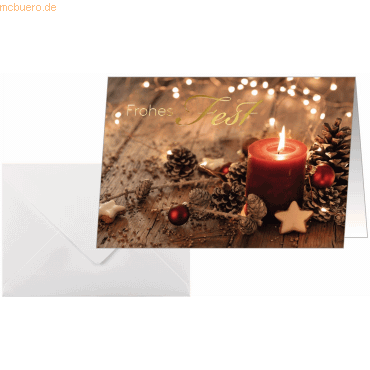 4004360777998 - 10 SIGEL Weihnachtskarten Red Christmas Candle DIN A6 4004360777998 10 Stück