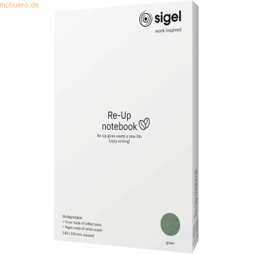 4004360778599 - Notizbuch RE-UP A5 kariert grün Softcover 100 Seiten 4004360778599 Sigel 4004360778599 - Notizbuch RE-UP A5 kariert grün Softcover 100 Seiten 4004360778599 Sigel