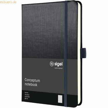 4004360779008 - Notizbuch CO404 Conceptum grey metallic A5 kariert 80g 97 Blatt   194 Seiten 4004360779008 Sigel