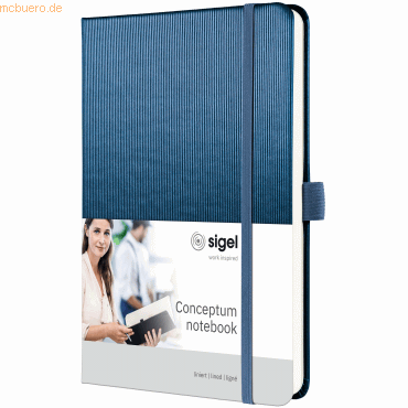 4004360779039 - Notizbuch CO403 Conceptum blue metallic A5 liniert 80g 97 Blatt   194 Seiten 4004360779039 Sigel