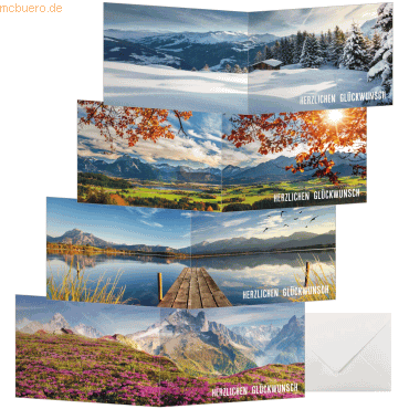 4004360785269 - Glückwunschkarte Set A6 12+12 Stück Mountain landscapes by seaso 4004360785269 - Glückwunschkarte Set A6 12+12 Stück Mountain landscapes by seaso