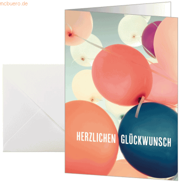 4004360785283 - Geburtstagskarte A6(A5) 300g Ballons 10+10 Stück 4004360785283 - Geburtstagskarte A6(A5) 300g Ballons 10+10 Stück