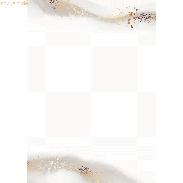 4004360785344 - Briefpapier mit Motiv Wasserfarbe Gold beige Weiß 100 Blatt 4004360785344 - Briefpapier mit Motiv Wasserfarbe Gold beige Weiß 100 Blatt