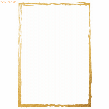 4004360785450 - Briefpapier mit Motiv Golden Frame Weiß 50 Blatt