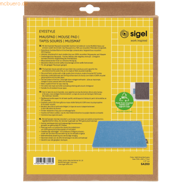 4004360785535 - Mauspad - recyceltes PET recyceltes PP - hellblau dunkelgrau - beidseitig verwendbar - 25 x 07 cm 4004360785535 Sigel 4004360785535 - Mauspad - recyceltes PET recyceltes PP - hellblau dunkelgrau - beidseitig verwendbar - 25 x 07 cm 4004360785535 Sigel