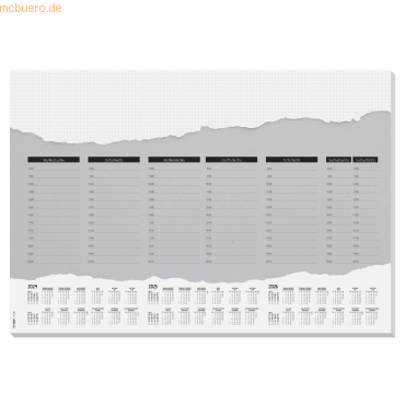 4004360793004 - Schreibunterlage Weekly Planner HO305 grau weiß Weekly Planner 595x41cm (BxH) 4004360793004 52 Blatt