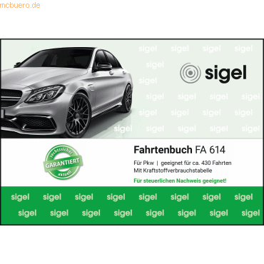 4004360826047 - 2 + 1 GRATIS 2 SIGEL Fahrtenbuch Pkw mit Kraftstoffverbrauch Formularbücher FA614 + GRATIS 1 St 4004360826047 - 2 + 1 GRATIS 2 SIGEL Fahrtenbuch Pkw mit Kraftstoffverbrauch Formularbücher FA614 + GRATIS 1 St