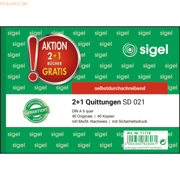 4004360826061 - 2+1 Aktion Quittungen mit Sicherheitsdruck - A6 quer 1 und 2 Blatt bedruckt SD MP 4004360826061 2 Stück 4004360826061 - 2+1 Aktion Quittungen mit Sicherheitsdruck - A6 quer 1 und 2 Blatt bedruckt SD MP 4004360826061 2 Stück