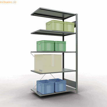 4004514202703 - Anbauregal 1000 x 600 x 2000 cm verzinkt 5 Fachböden 4004514202703 SCHULTE