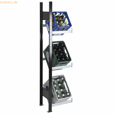 4004514244888 - Anbauregal 37002-S schwarz silber 400 x 300 x 1800 cm 4004514244888 SCHULTE