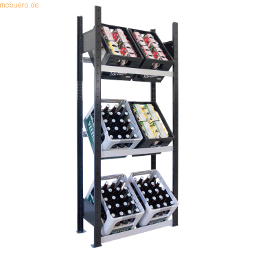 4004514244895 - Getränkekistenregal 37001-S schwarz silber 750 x 300 x 1800 cm 4004514244895 SCHULTE 4004514244895 - Getränkekistenregal 37001-S schwarz silber 750 x 300 x 1800 cm 4004514244895 SCHULTE