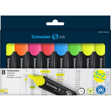 4004675178602 - Textmarker Job 115068 Etui 8-farbig sortiert 1-5mm Keilspitze 4004675178602 Schneider