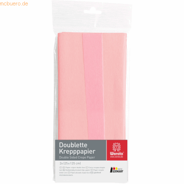 4005063277983 - 10 x Krepppapier Doublette 90g qm 125x25cm hellrosa-pink