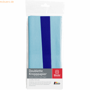 4005063278027 - 10 x Krepppapier Doublette 90g qm 125x25cm lichtblau-blau