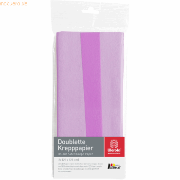 4005063278102 - 10 x Krepppapier Doublette 90g qm 125x25cm weißlila-lila