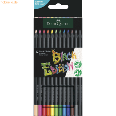 4005401164128 - Buntstifte Black Edition schwarzes Holz Dreikantform farbsortiert 12er Etui 4005401164128 - Buntstifte Black Edition schwarzes Holz Dreikantform farbsortiert 12er Etui