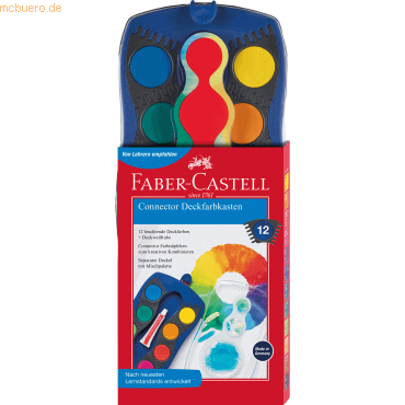 4005401250012 - CONNECTOR Farbkasten - 12 Farben inkl Deckweiß blau 4005401250012 FABER CASTELL 125001 4005401250012 - CONNECTOR Farbkasten - 12 Farben inkl Deckweiß blau 4005401250012 FABER CASTELL 125001