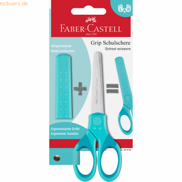 4005401815549 - Kinderschere Grip Schulschere Edelstahl rostfrei 18cm türkis 4005401815549 Faber-Castell