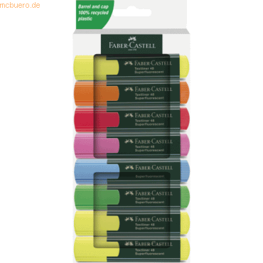 4005402548484 - 8er-Set Textmarker von FABER-CASTELL 3 x gelb je 1x orange rot rosa blau grün lila 4005402548484 - 8er-Set Textmarker von FABER-CASTELL 3 x gelb je 1x orange rot rosa blau grün lila