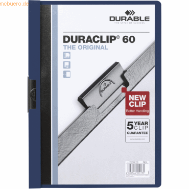 Durable Klemmmappe Duraclip Original 60 bis 60 Blatt A4 nachtblau