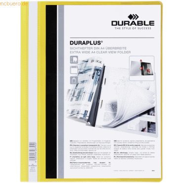 25 x Durable Angebotshefter Duraplus A4 mit Sichttasche Folie gelb