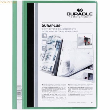 25 x Durable Angebotshefter Duraplus A4 mit Sichttasche Folie grün