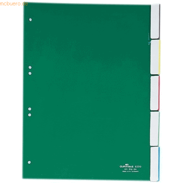 4005546620121 - Kunststoffregister 6220-05 blanko A4 012mm grüne Fenstertaben zum wechseln 5-teilig 4005546620121 Durable