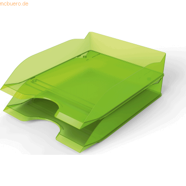 4005546741864 - 6 x Briefablageschale BASIC A4 stapelbar transparent hellgrün