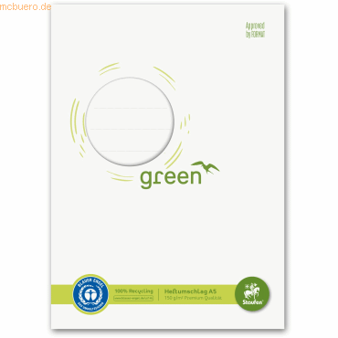 10 x Staufen Heftumschlag Green Karton 150g/qm A5 weiß